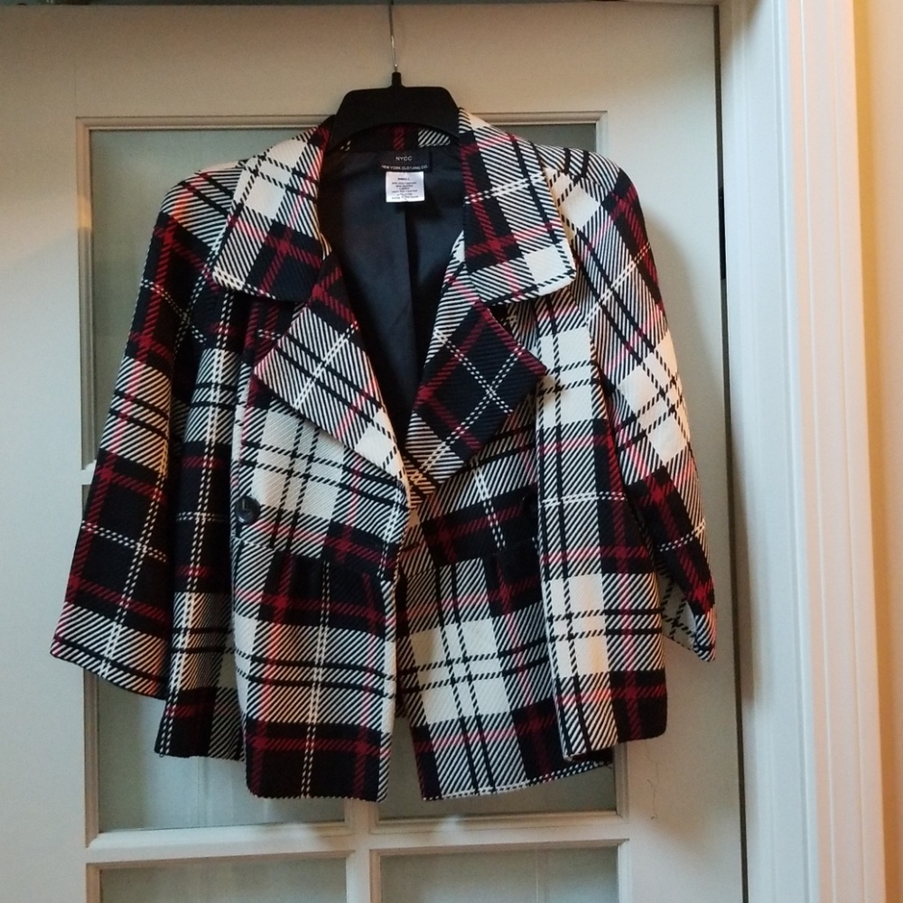 NYCC plaid jacket 3/4 sleeves s
